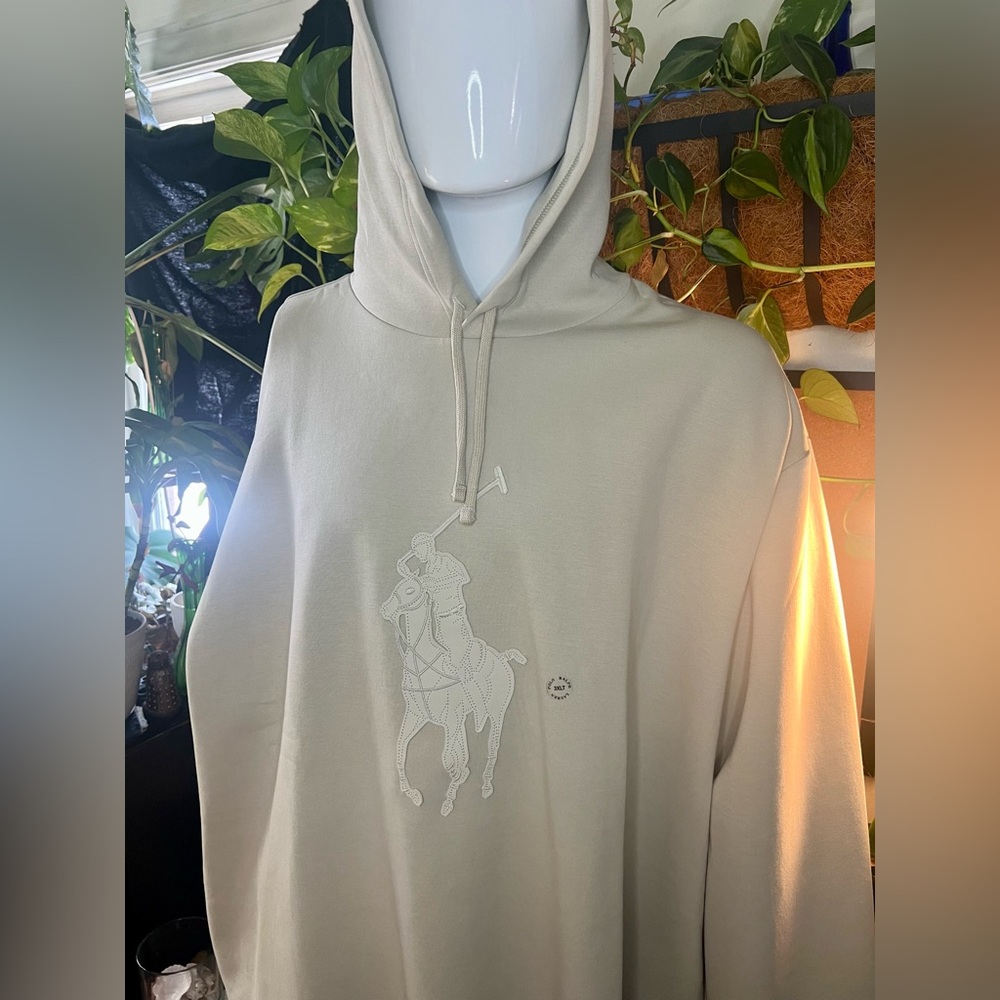 NWT Ralph Lauren Polo Light Tan Hoodie with Iconic logo